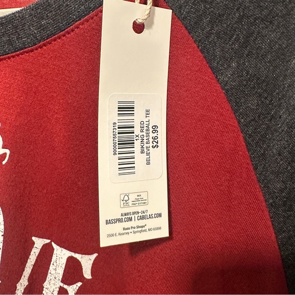 NEW Natural Reflections Charcoal and Crimson Women's Jersey Top - Picture 5 of 6